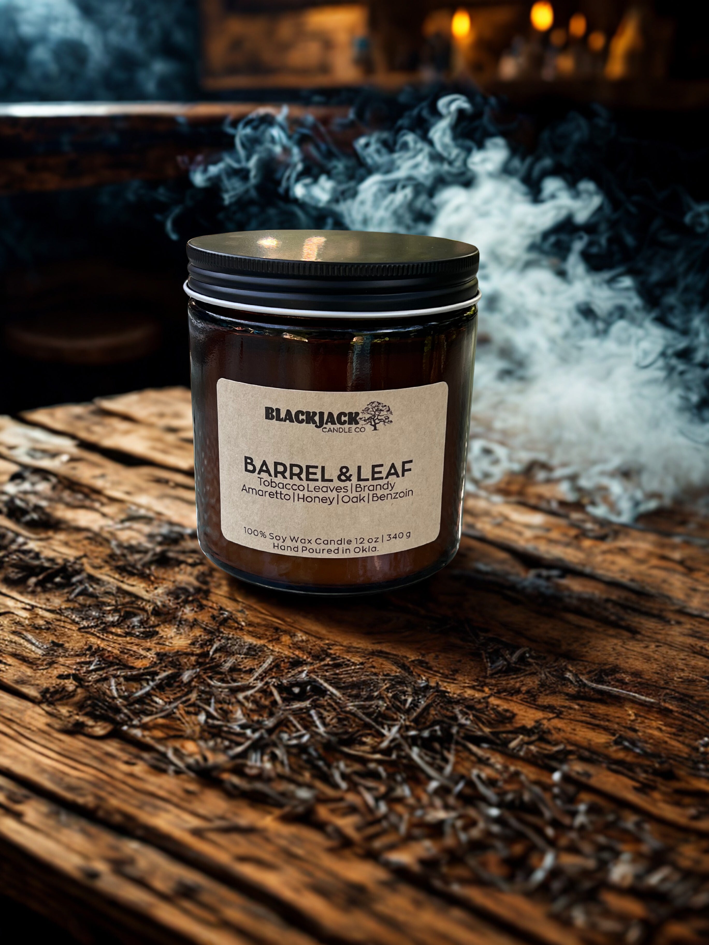 Barrel & Leaf Candle