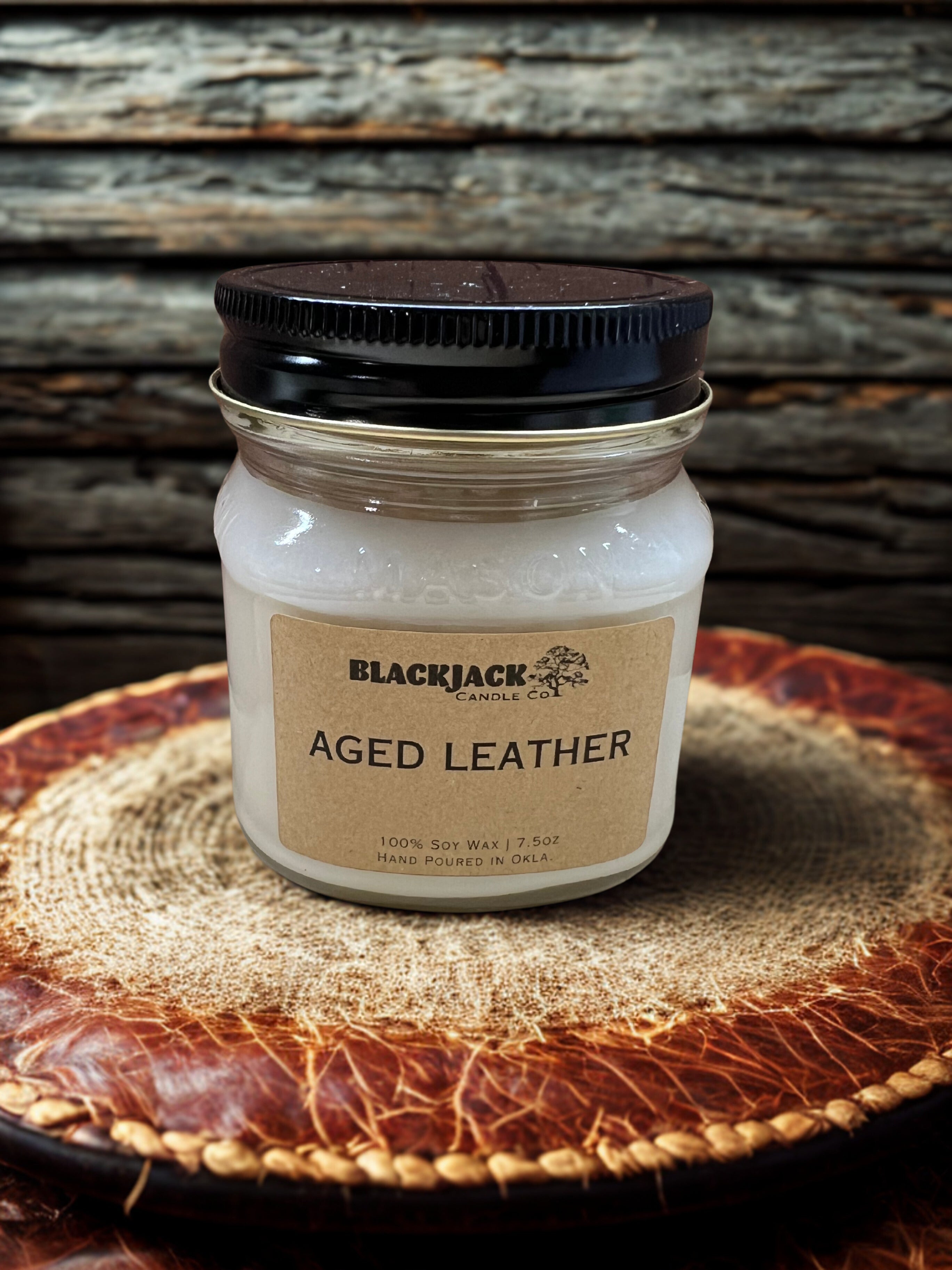 Aged Leather Candle